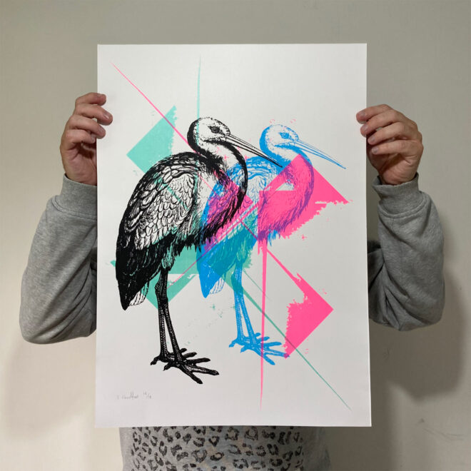 Screen Printed Poster - Stork Nightmares - main image