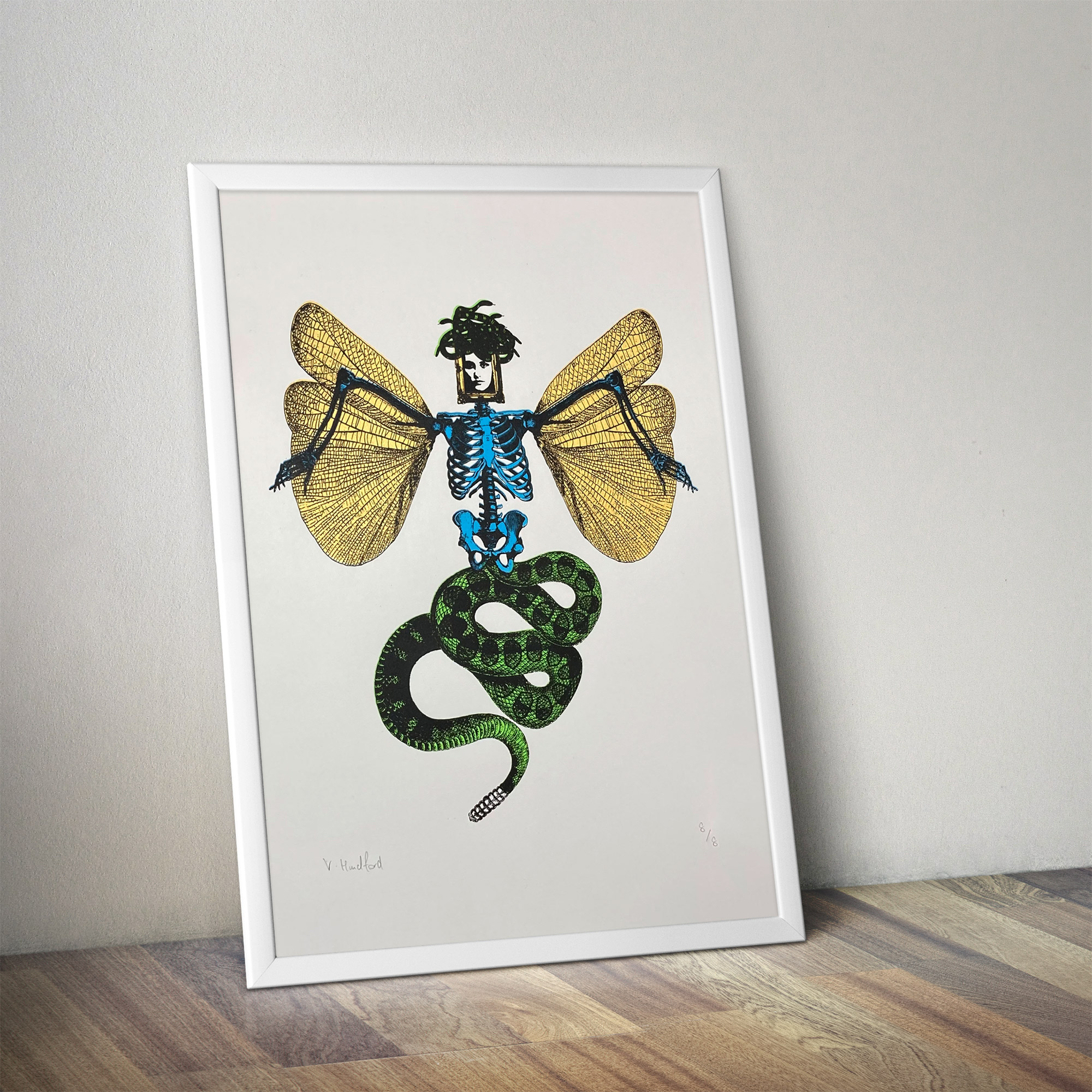 Screen Printed Poster - Medusa V3_framed mock up