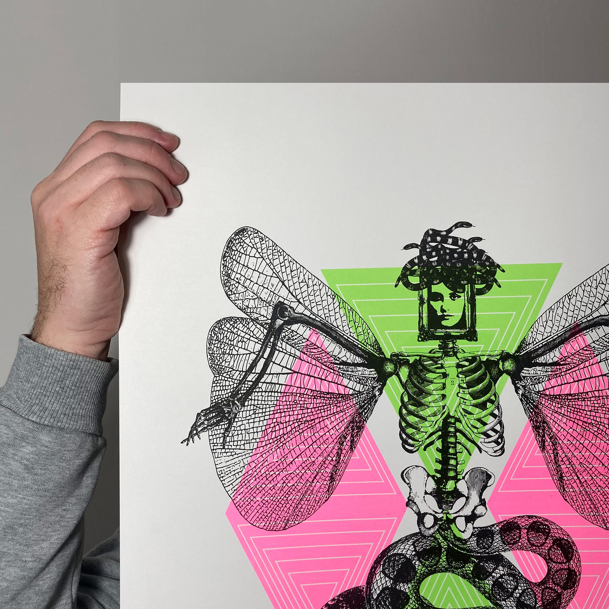 Screen Printed Poster - Medusa V4 Left Crop