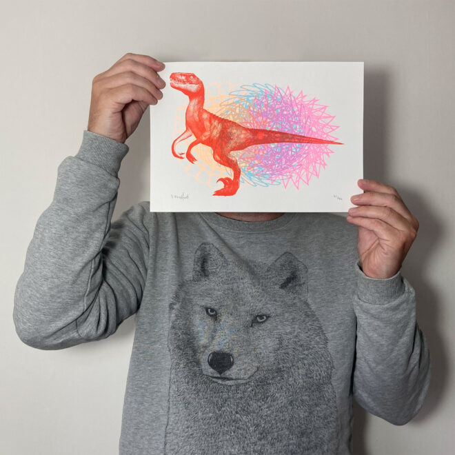 Screen-Printed-Poster-Little-Red-Raptor-main-image