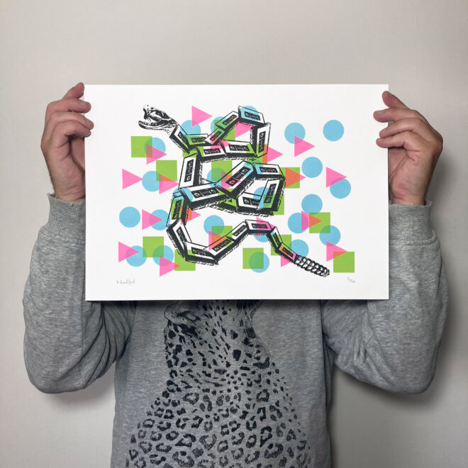Cassette-Snake---Screen-Printed-Poster--Main-Image
