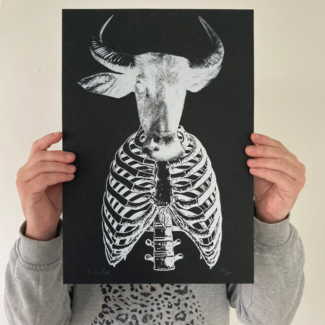 Screen Printed Poster - Minotaur-Black - Main Image