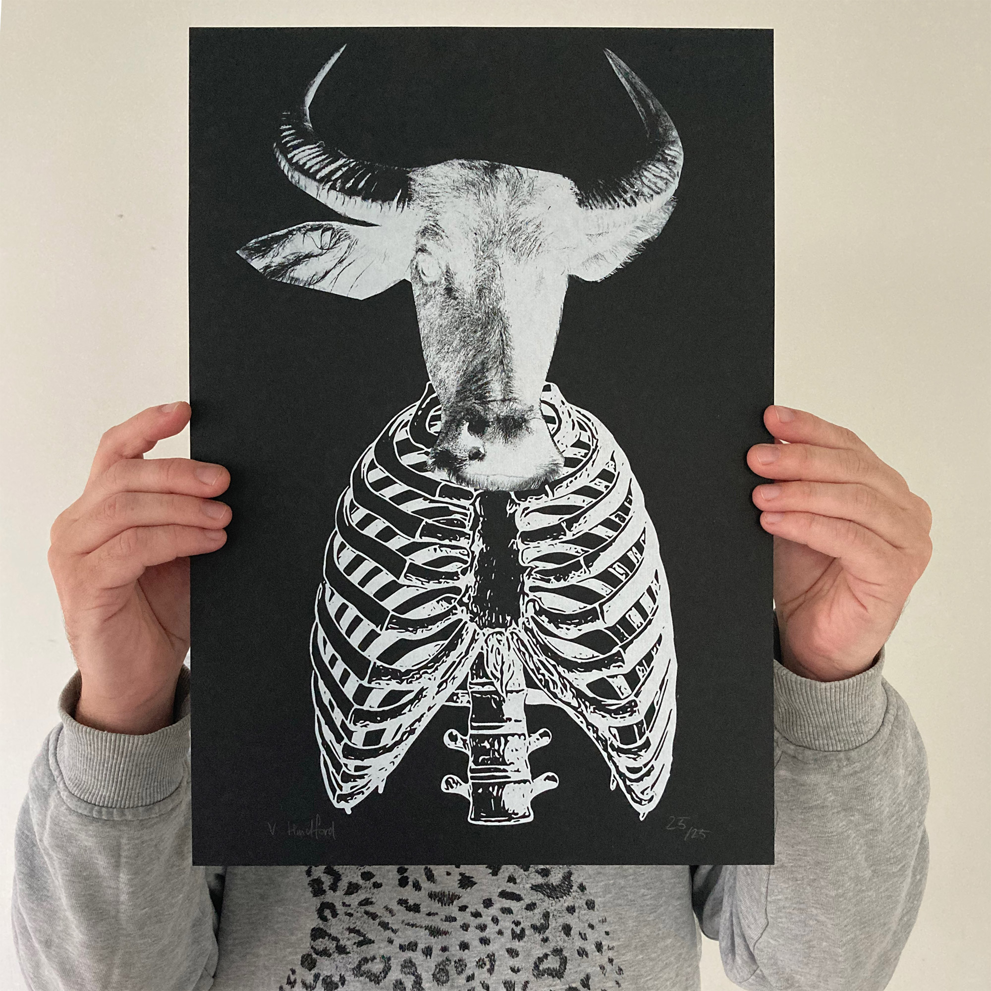 Screen Printed Poster - Minotaur-Black - Main Image