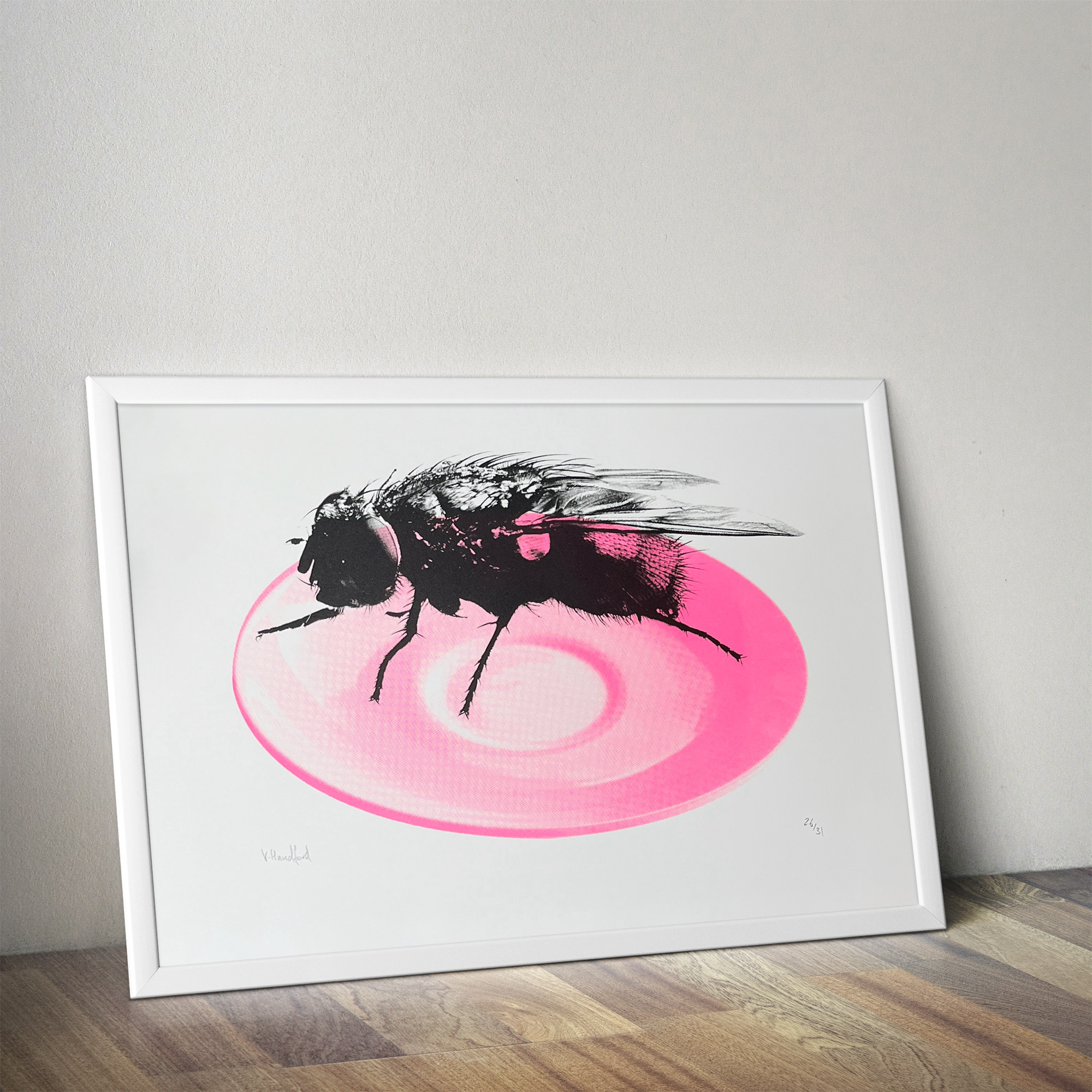 Fly In Saucer - Screen Printed Poster - frame mock up