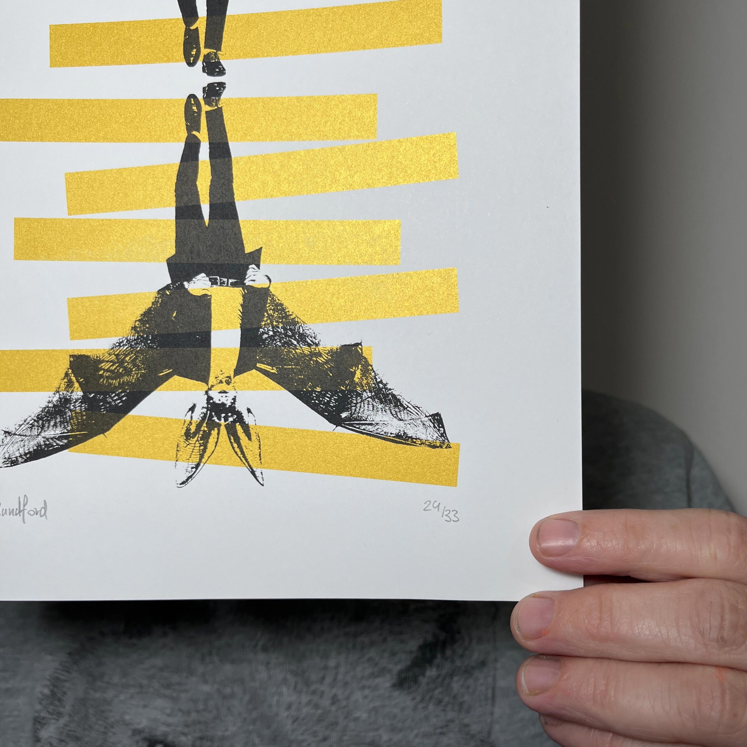 Bats (gold small) - Screen Printed Poster - hand numbered limited edition