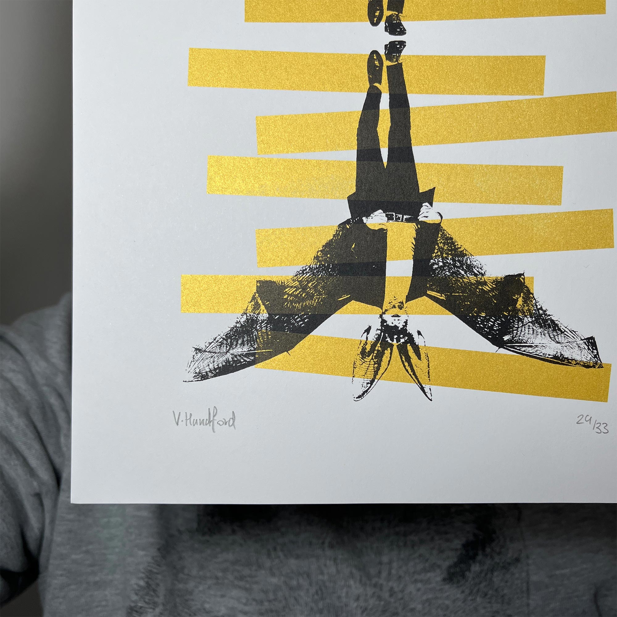 Bats (gold small) - Screen Printed Poster - hand signed