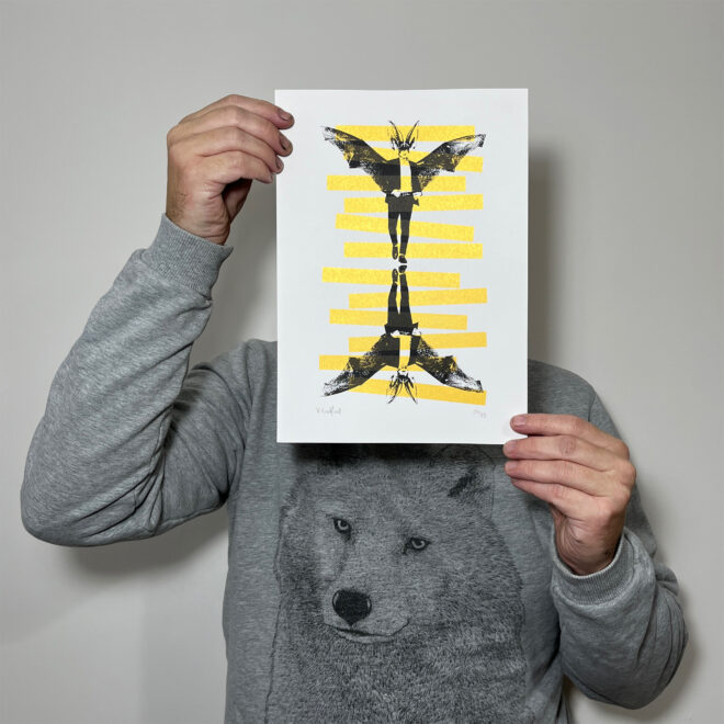 Bats (gold small) - Screen Printed Poster - main image