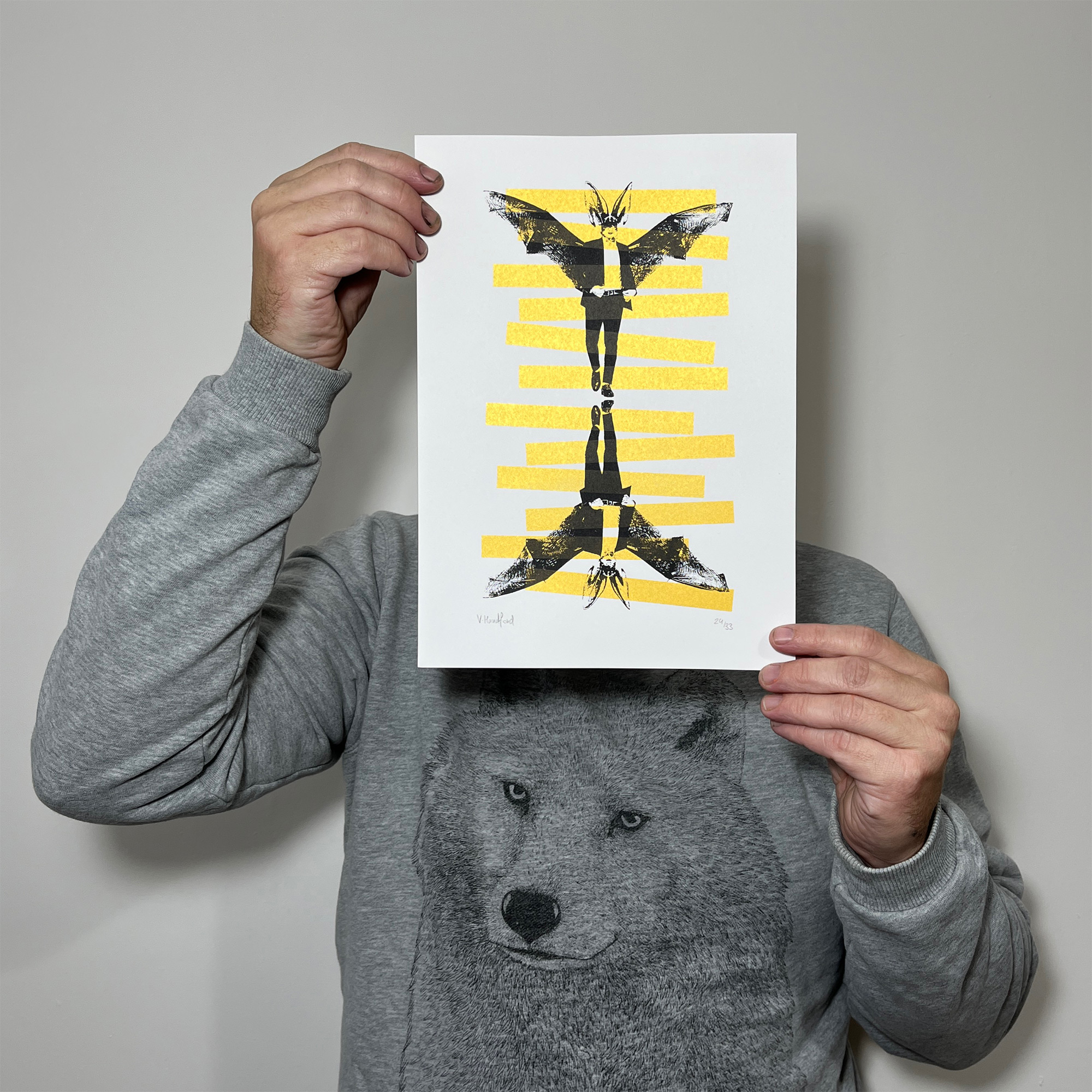 Bats (gold small) - Screen Printed Poster - main image