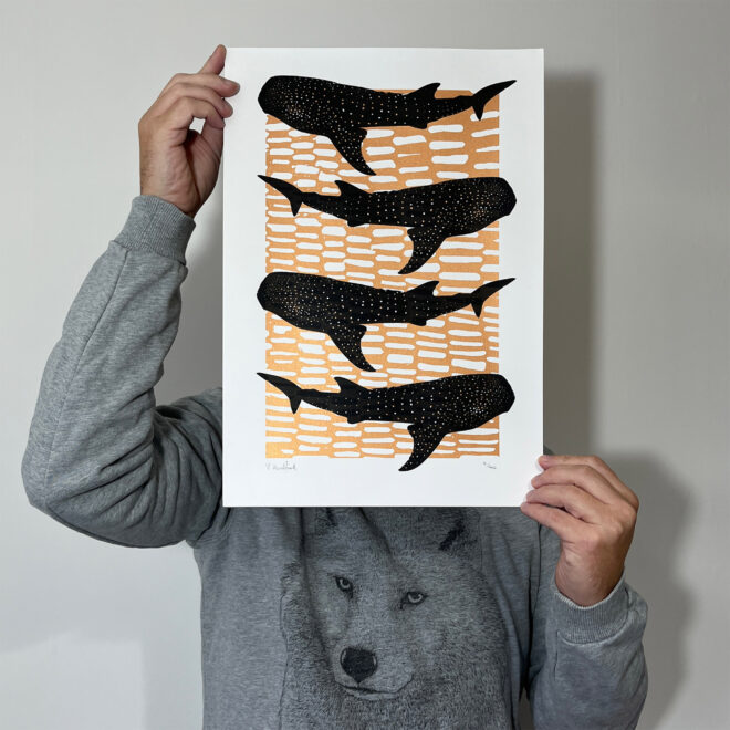 Whale Shark Shiver - Screen Printed Poster - main image