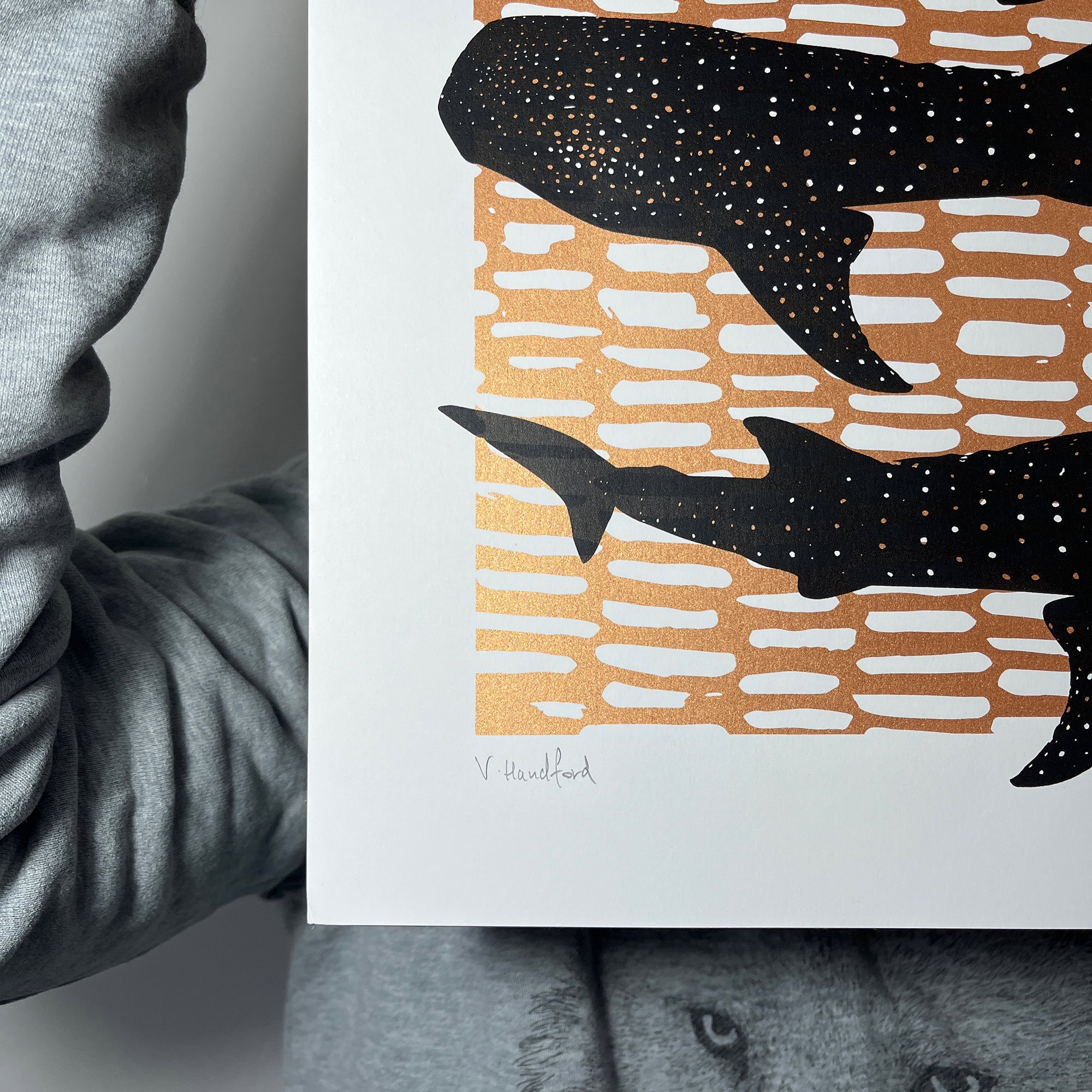 Whale Shark Shiver - Screen Printed Poster - hand signed