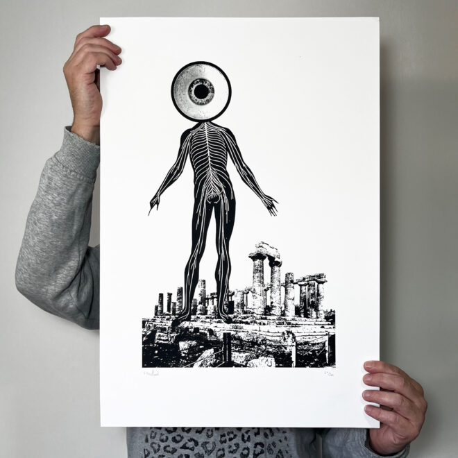 Screen Printed Poster - Cyclops - Black (Large)_main image