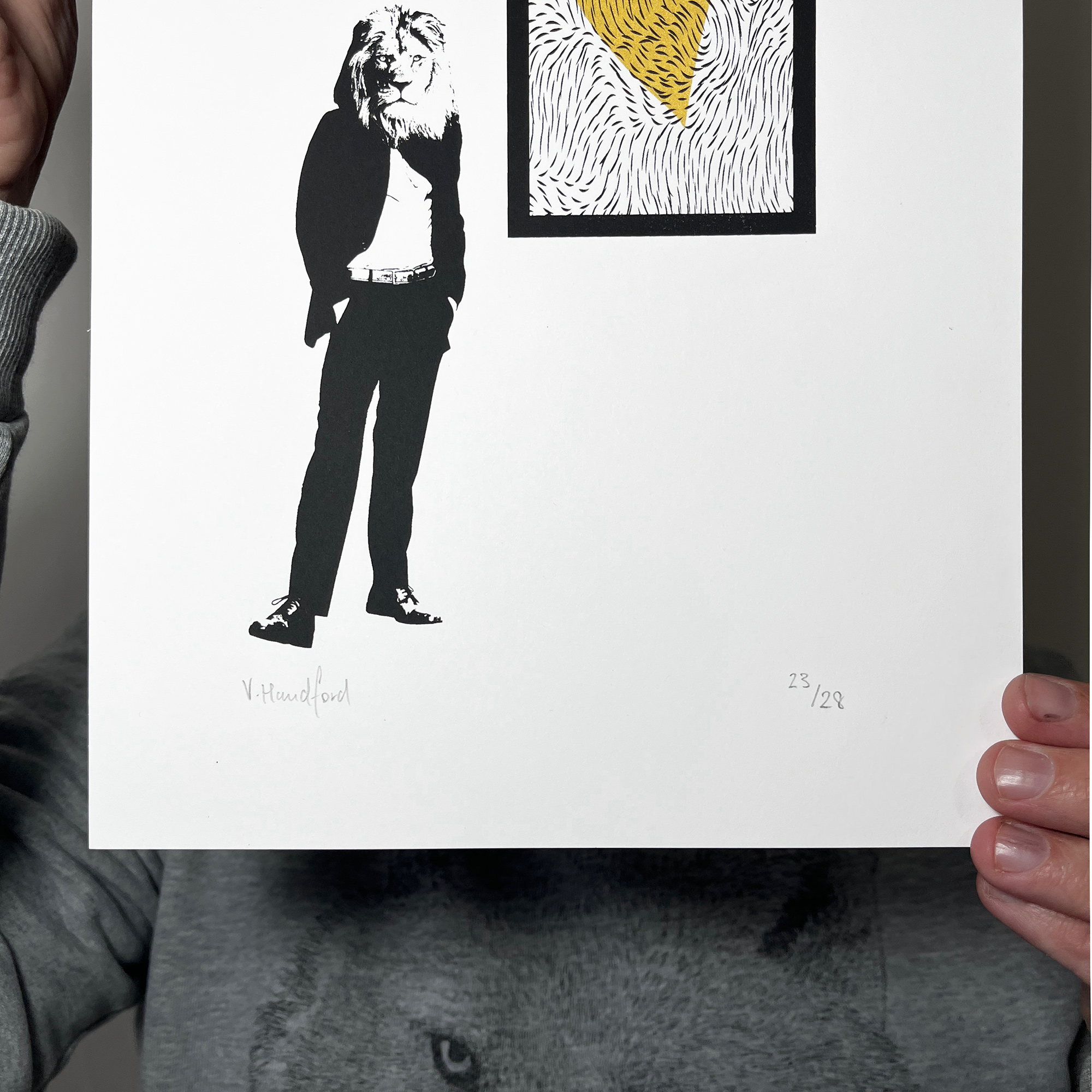 Lion Abstract - Screen Printed Poster - hand signed and numbered