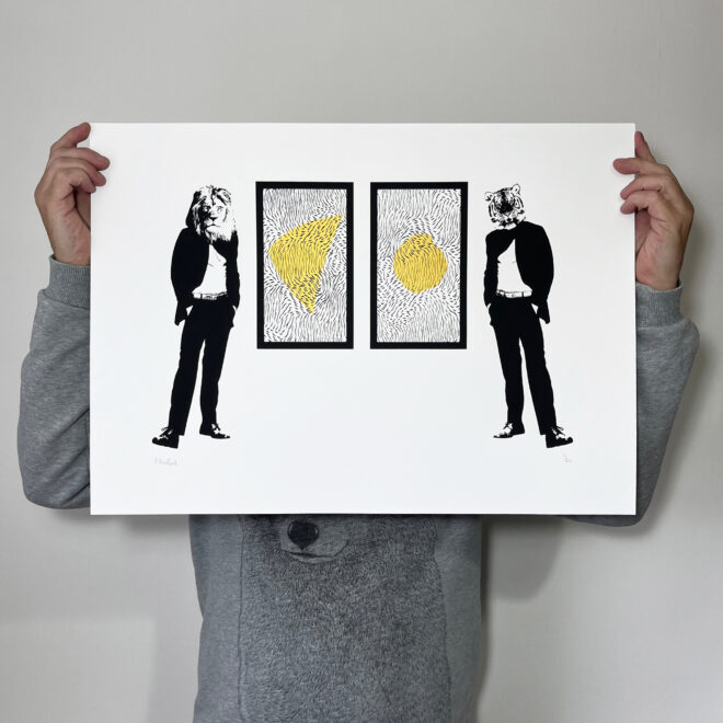 Lion and Tiger Abstracts - Screen Printed Poster - main image