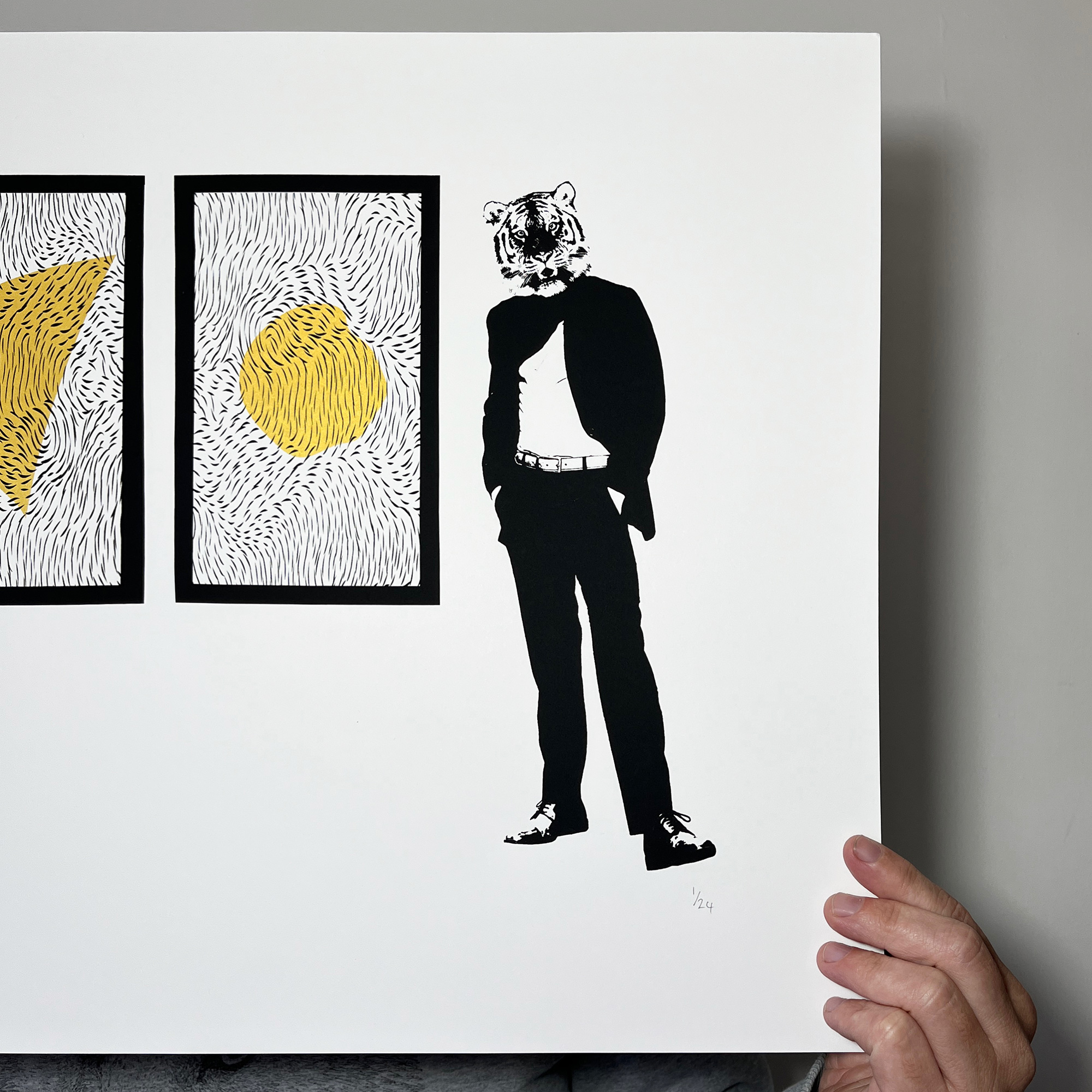 Lion and Tiger Abstracts - Screen Printed Poster - Image 3