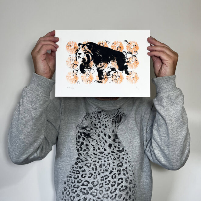 Fizzy Orange Sabre Tooth - Screen Printed Poster - main image