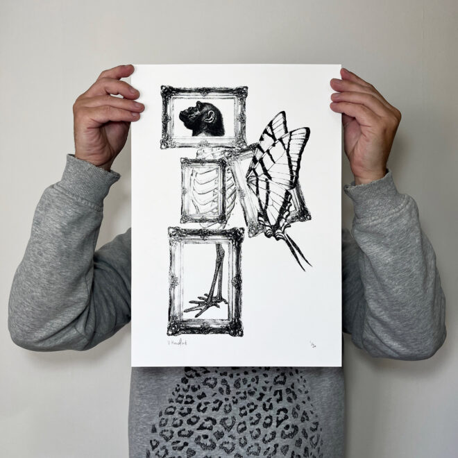 Screen Printed Monkey Poster - Fly My Pretties (Medium) - main image