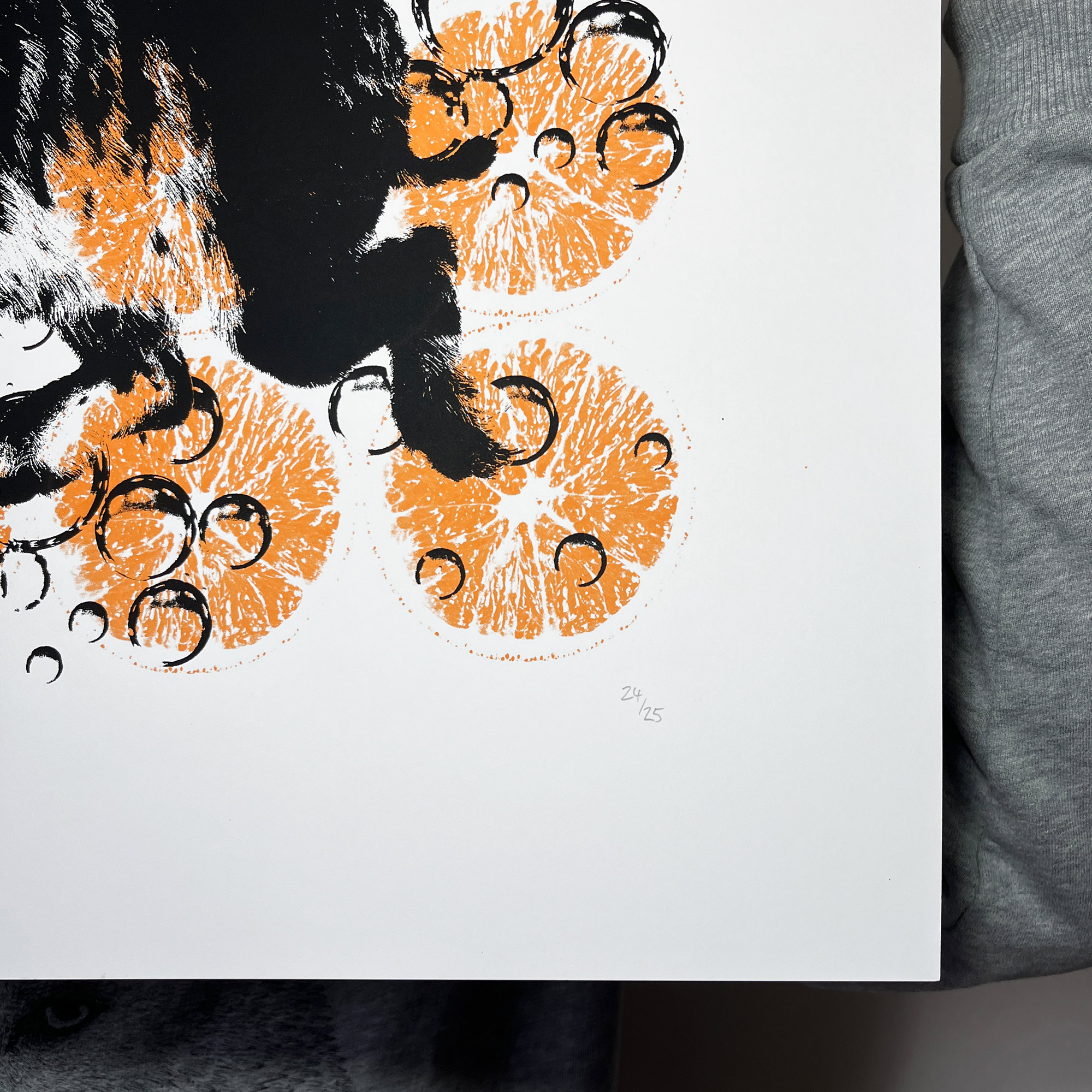 Fizzy Orange Sabre Tooth - Large - Screen printed poster - limited edition of 25 - hand numbered