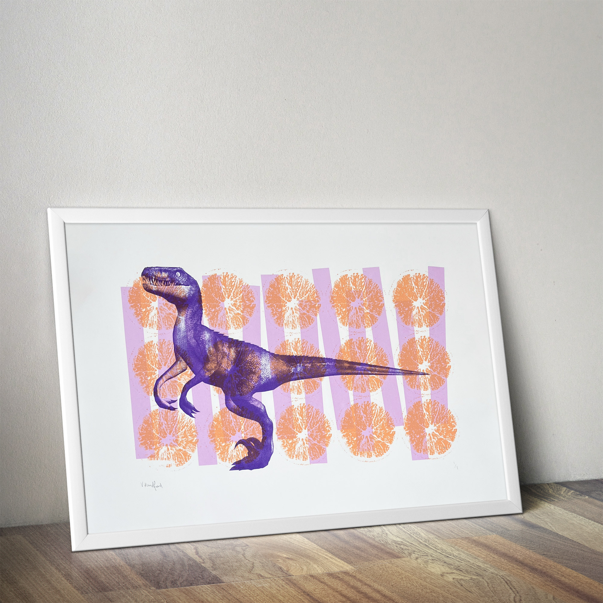 Test Print Five - Screen Printed Poster - mock up in a frame