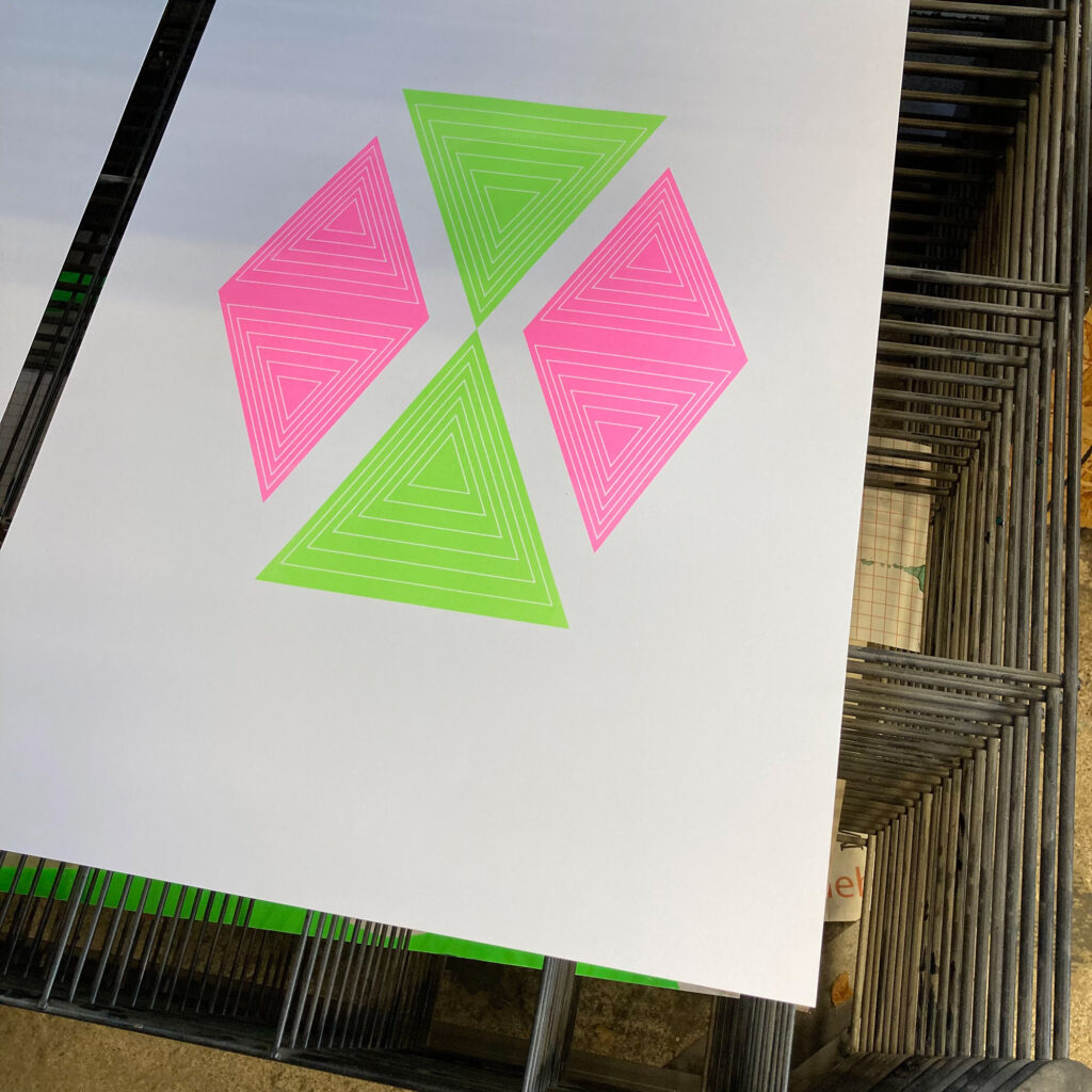 Medusa V4 - Screen Printed Poster - process shot - 2nd colour