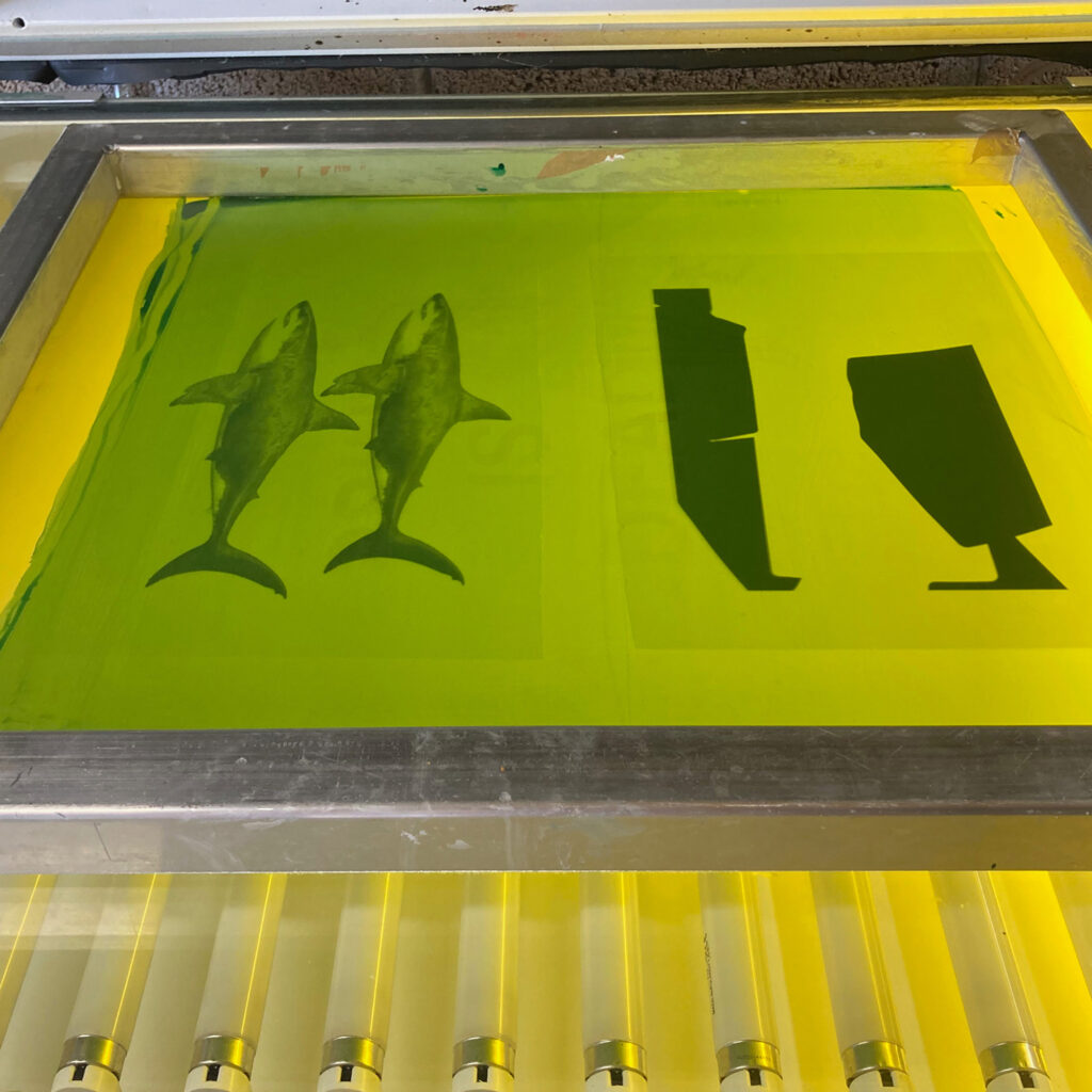 Shark Tank - Screen Print - process shot of exposure unit