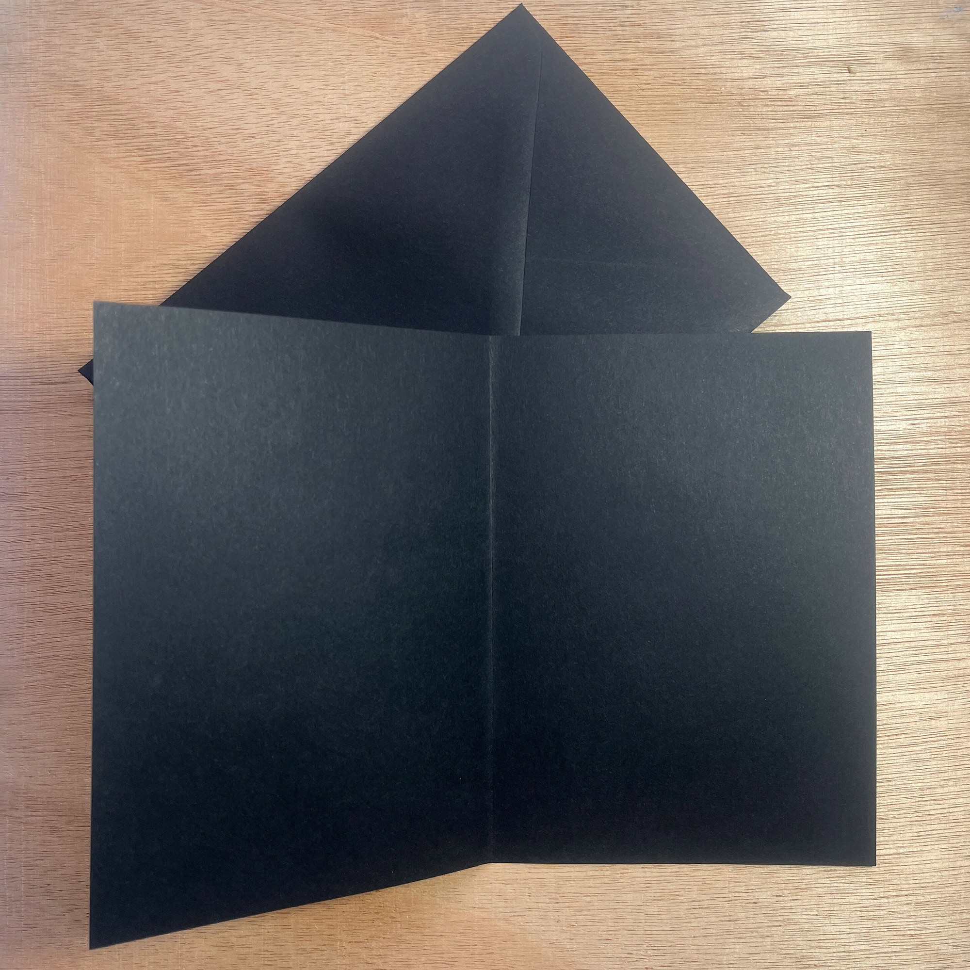 290gsm black greetings card with envelope - inner shot portrait