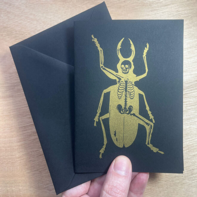 Metamorphosis - Screen Printed Greetings Card (Gold Black) - main image