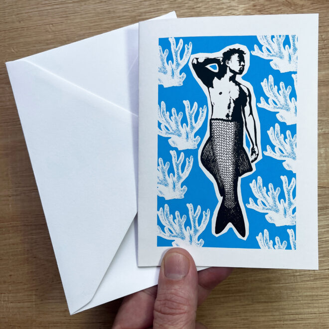 Merman - Screen Printed Greetings Card
