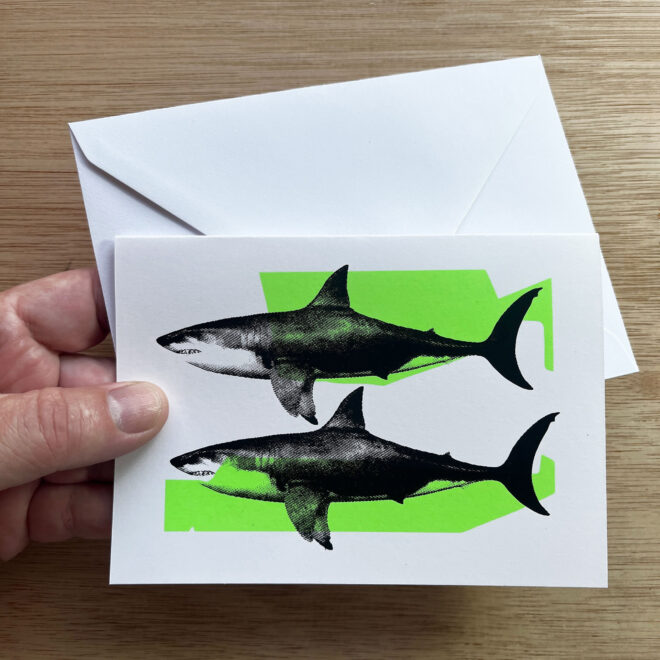 Shark Tank v2 – Screen Printed Greetings Card