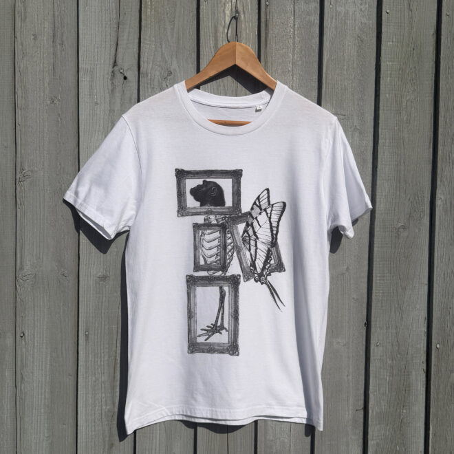 Flying Monkey T-Shirt - Fly My Pretties - against wooden backdrop