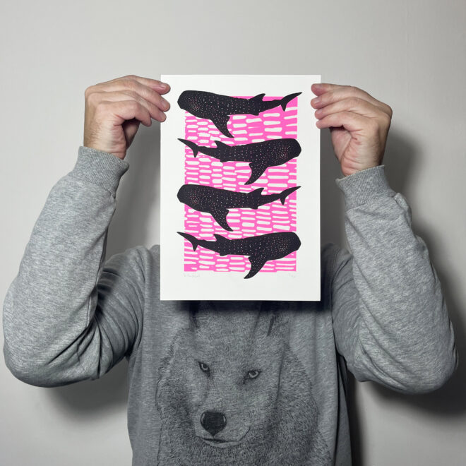 Whale Shark Shiver Mini - Screen Printed Poster