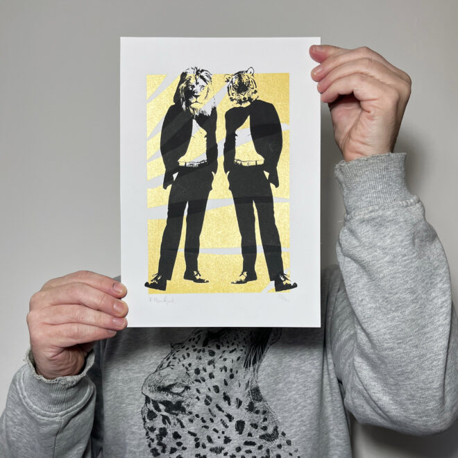 Golden Cats_Screen Printed Poster_Small - main image