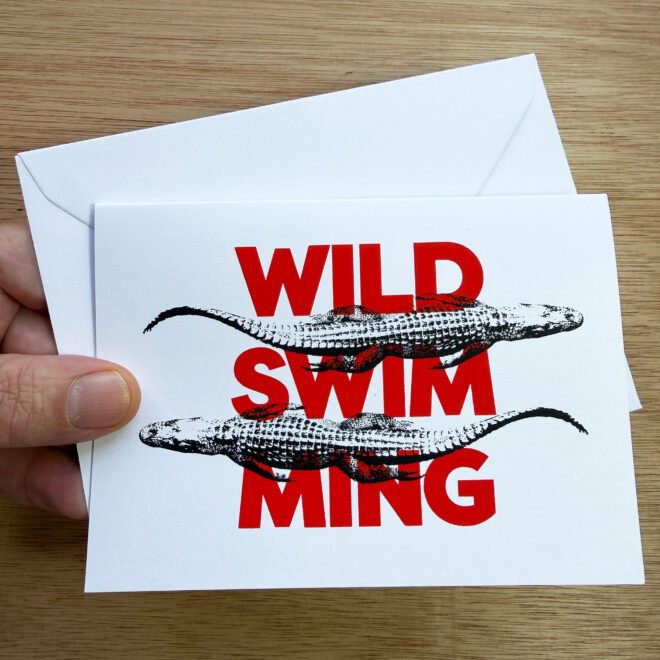 Wild Swimming - Screen Printed Greetings Card - main product image