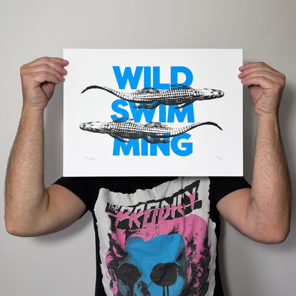 Screen Printed Poster - Wild Swimming_Medium A3 Size - main image