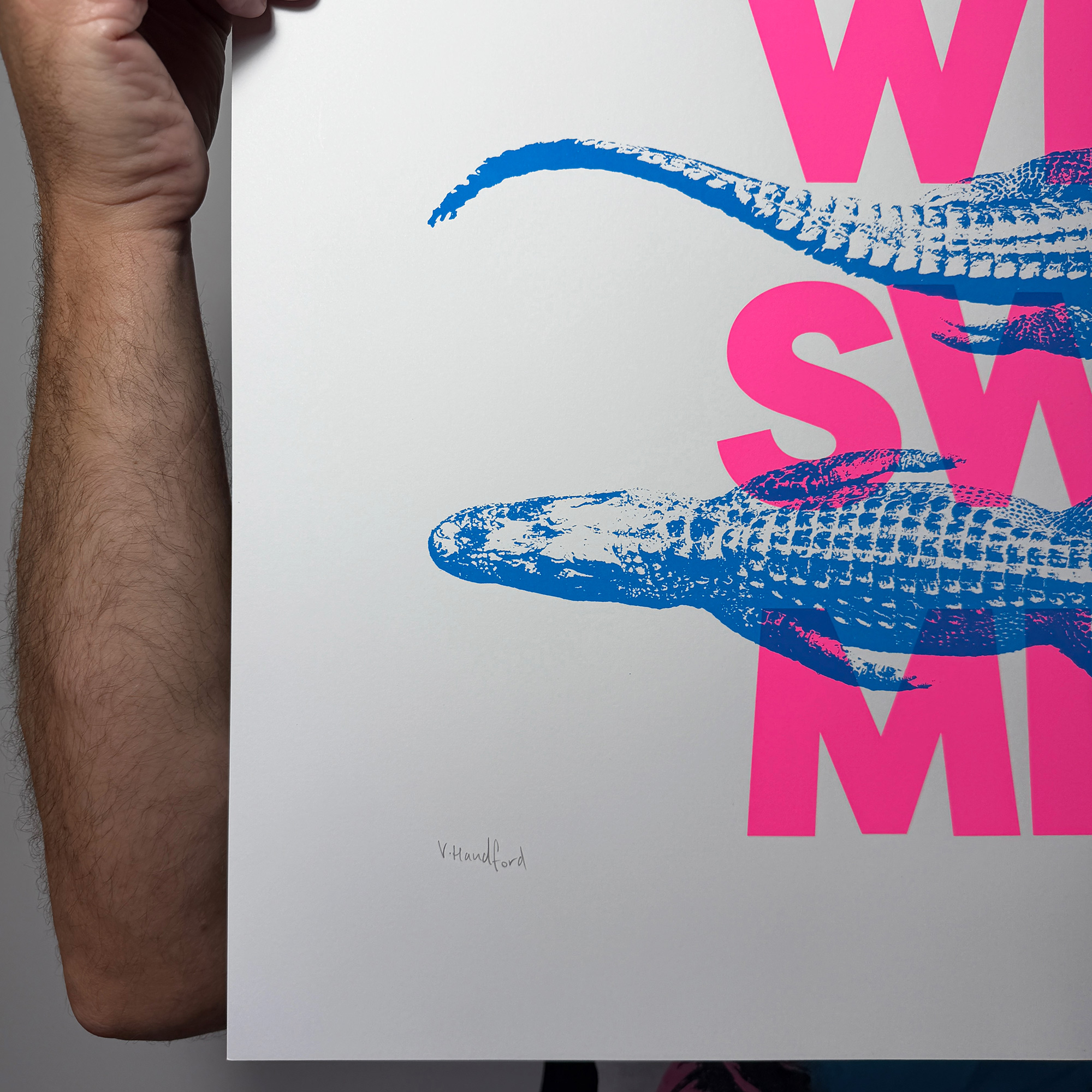 Screen Printed Poster - Wild Swimming_Large A2 Size - hand signedlimited edition